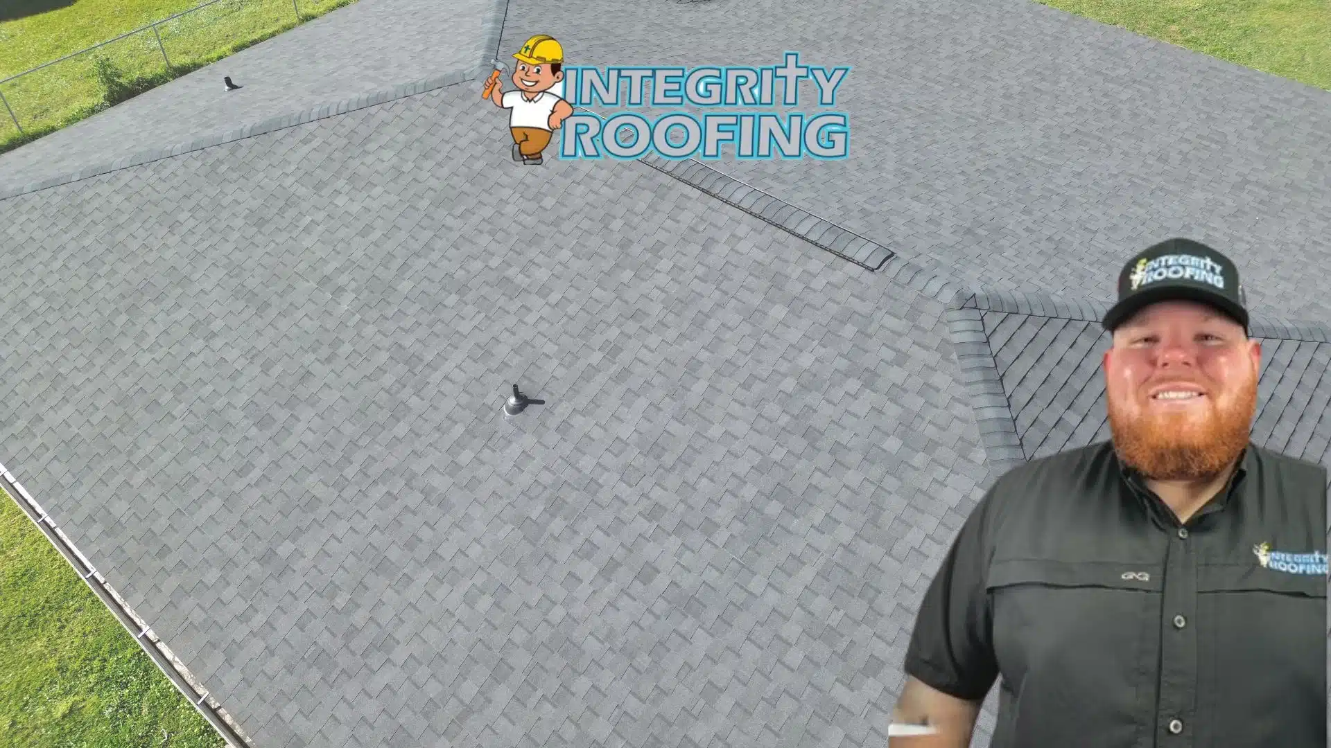 Integrity Roofing manager smiling in front of a completed roof project in Gulfport MS, illustrating trust and expertise in residential roofing.