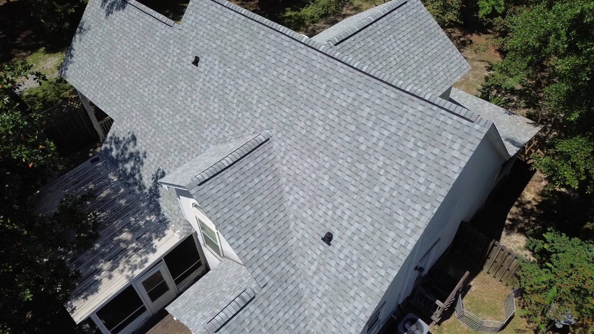 Balanced soffit and ridge vents installed by a roofing company Gulfport MS for proper attic airflow.