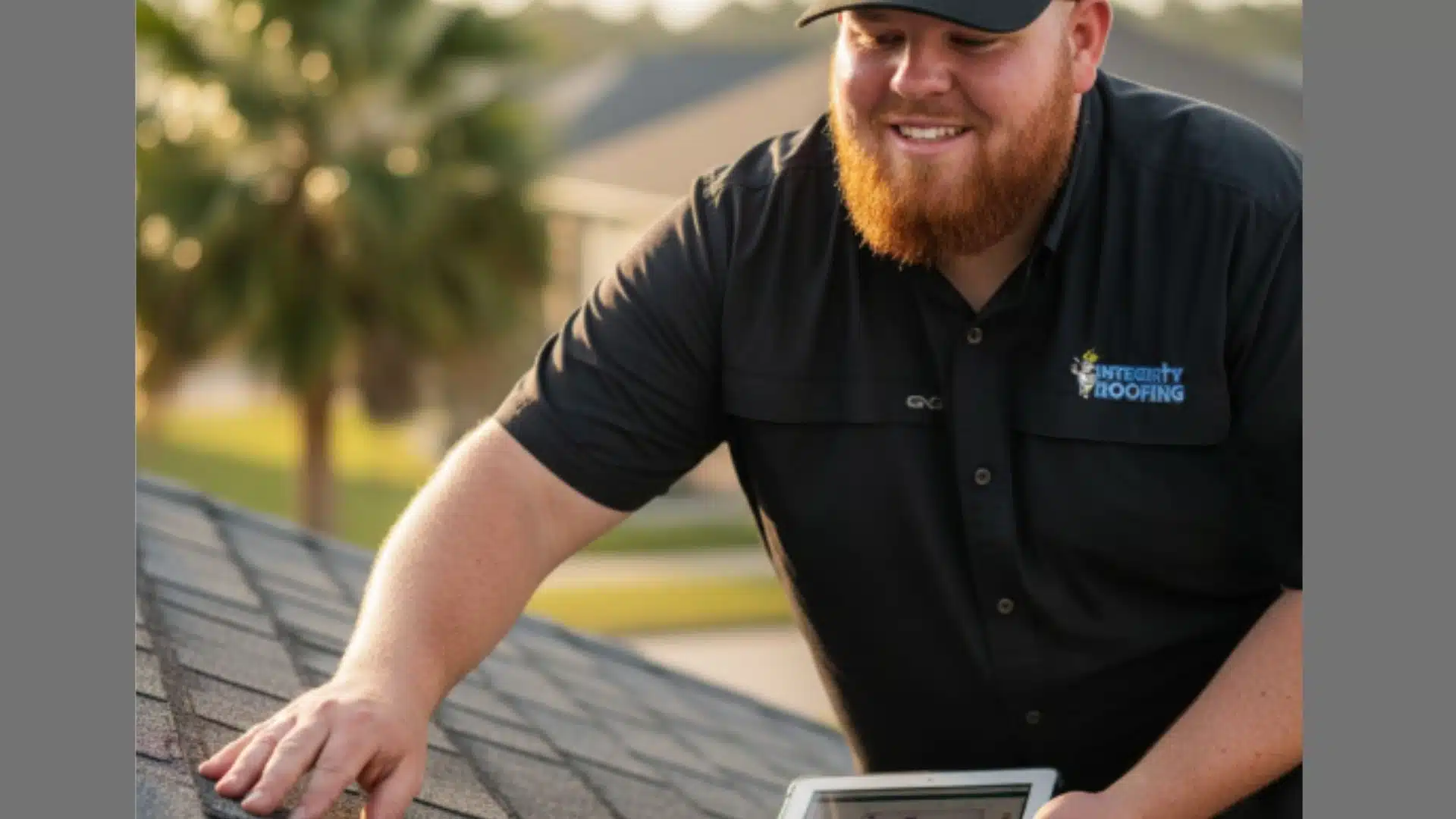 Local Mississippi roofer inspecting a coastal home roof to determine whether repair or replacement is needed before storm season.