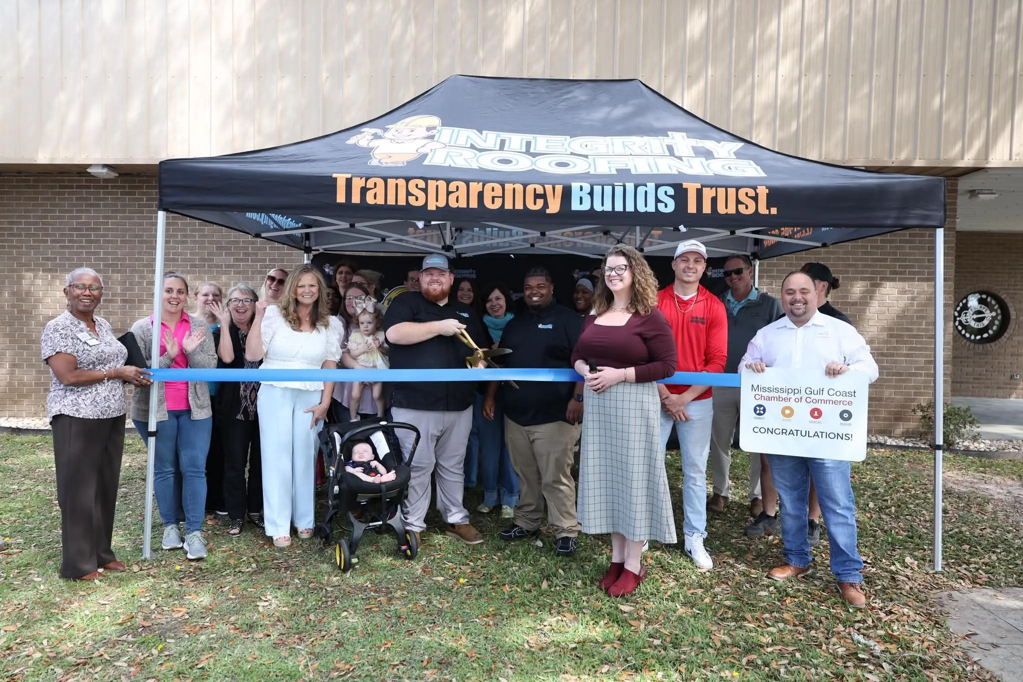 Integrity Roofing ribbon-cutting ceremony