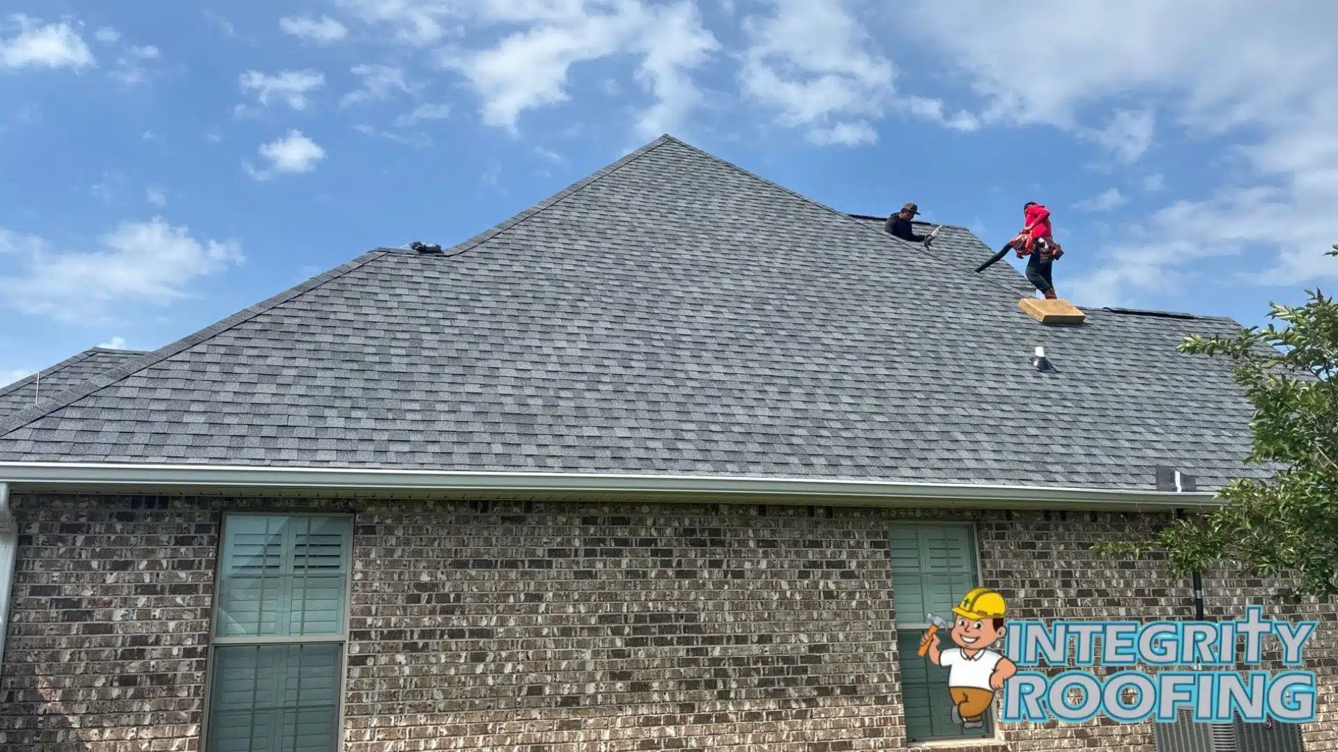 A certified FORTIFIED roof replacement under construction on a residential home in Diamondhead, Mississippi, showcasing sealed roof deck seams.